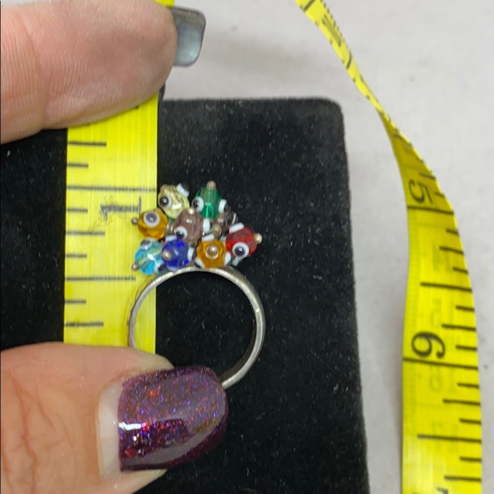 Sterling silver and glass bead ring - Picture 4 of 7
